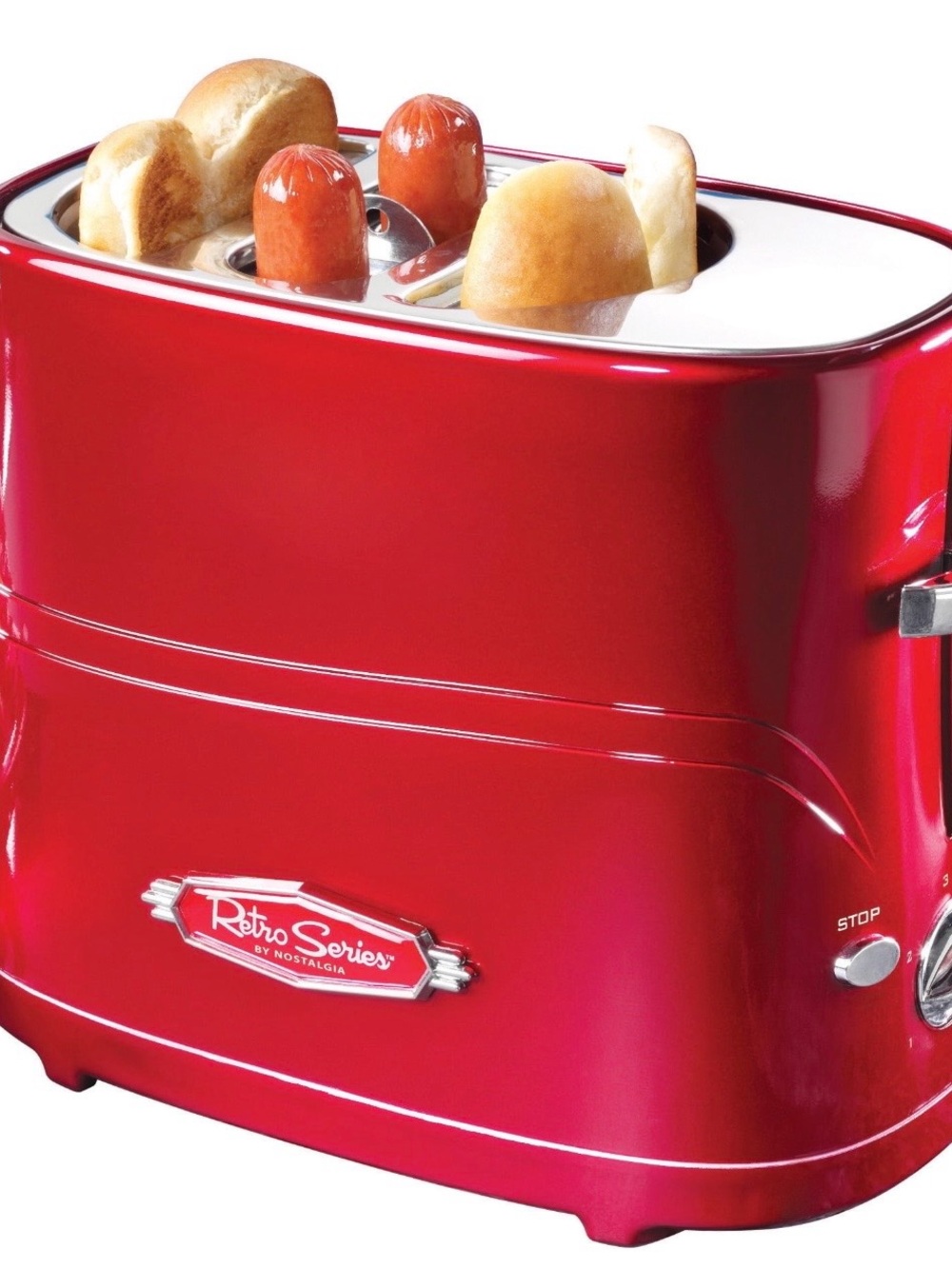 Nostalgia Red Hot Dog & Bun Toaster - Retro Series